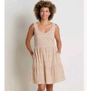 Toad & Co Sunkissed Susana SL Dress Barley Daisy $120 MSRP Size Med
